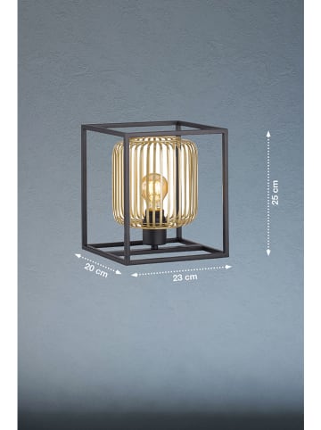 FISCHER & HONSEL Lampa stołowa "Caydo" w kolorze złoto-czarnym - 23 x 26 x 23 cm