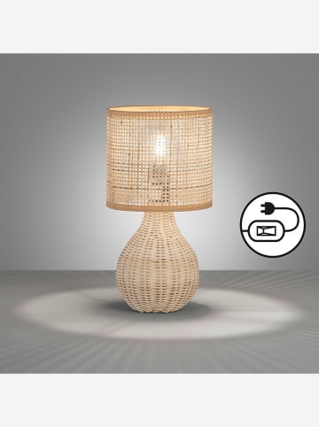 FISCHER & HONSEL Lampa stołowa w kolorze beżowym - wys. 31 x Ø 16 cm