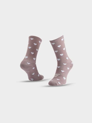 4F Skarpety (3 pary) w kolorze jasnobrązowym i białym