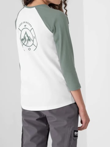 4F Longsleeve in Weiß/ Grün