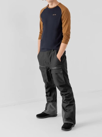 4F Longsleeve donkerblauw/lichtbruin