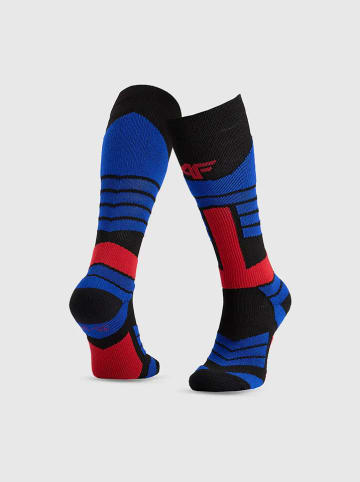 4F Ski-/ Snowboardsocken in Rot/ Schwarz/ Dunkelblau