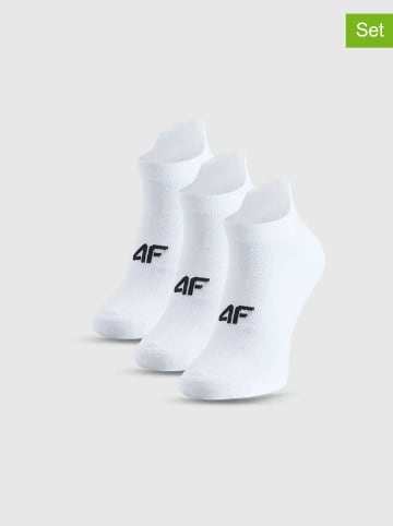 4F 3-delige set: sportsokken wit