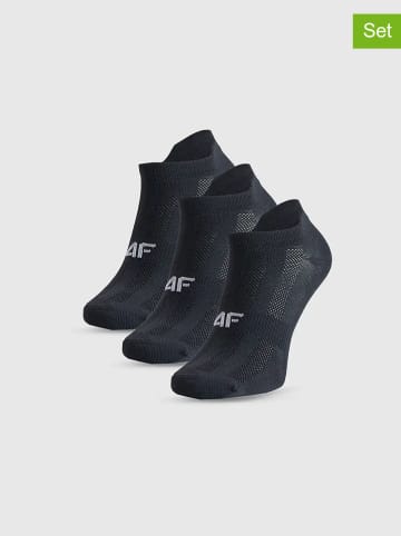 4F 3-delige set: sportsokken zwart