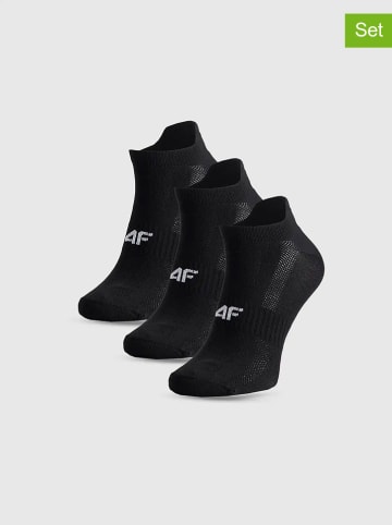 4F 3er-Set: Sportsocken in Schwarz