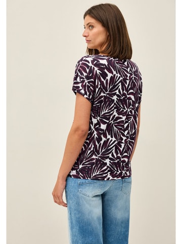 Cecil Shirt in Aubergine/ Weiß