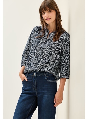 Cecil Bluse in Dunkelblau/ Weiß