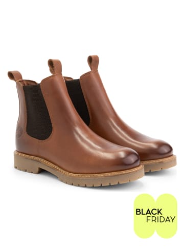 TRAVELIN' Leren chelseaboots "Rosseland" lichtbruin
