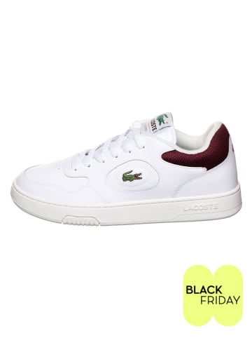 Lacoste Skórzane sneakersy w kolorze biało-czerwonym
