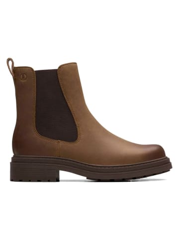Clarks Leder-Chelsea-Boots in Hellbraun