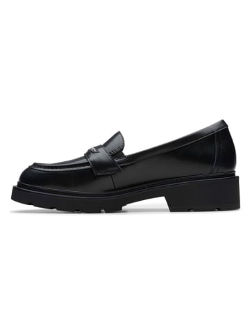 Clarks Leder-Mokassins in Schwarz