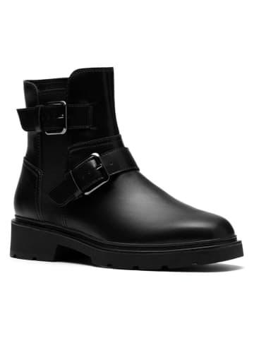 Clarks Leder-Boots in Schwarz