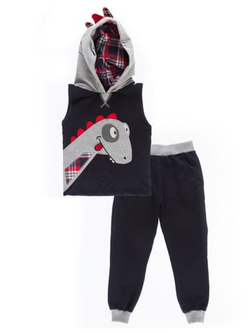 Denokids 2tlg. Outfit "Dino" in Dunkelblau/ Grau