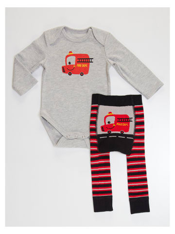 Denokids 2tlg. Outfit "Fire Truck" in Grau/ Rot
