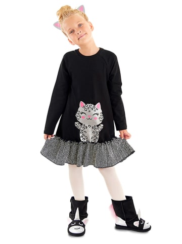 Denokids Sukienka "Silver Leopard" w kolorze czarnym