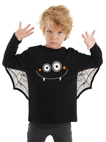 Denokids Koszulka "Halloween Face" w kolorze czarnym