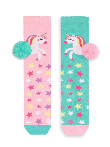 Denokids Socken in Türkis/ Rosa