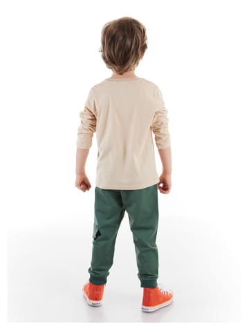 Denokids 2tlg. Outfit "Up" in Creme/ Dunkelgrün