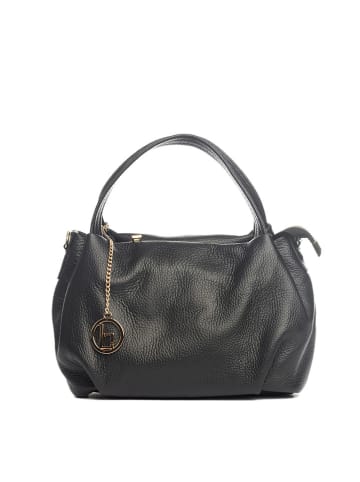 Lia Biassoni Skórzana torebka "Taro" w kolorze czarnym - 28 x 25 x 18 cm