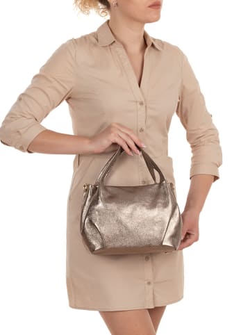 Lia Biassoni Leder-Henkeltasche "Taro" in Bronze - (B)28 x (H)25 x (T)18 cm