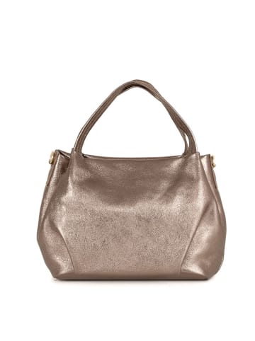 Lia Biassoni Leder-Henkeltasche "Taro" in Bronze - (B)28 x (H)25 x (T)18 cm