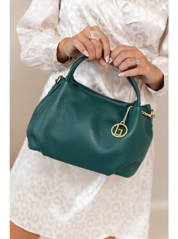 Lia Biassoni Leder-Henkeltasche "Taro" in Petrol - (B)28 x (H)25 x (T)18 cm