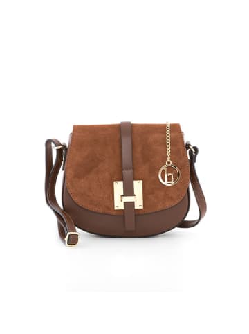 Lia Biassoni Skórzana torebka "Adda" w kolorze jasnobrązowym - 23 x 20 x 6 cm