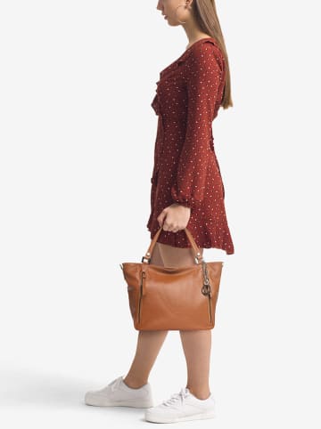 Lia Biassoni Leren schoudertas "Alserio" cognackleurig - (B)42 x (H)26 x (D)14 cm