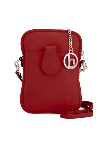 Lia Biassoni Leder-Handytasche "Paglia" in Bordeaux - (B)15 x (H)20 x (T)1 cm
