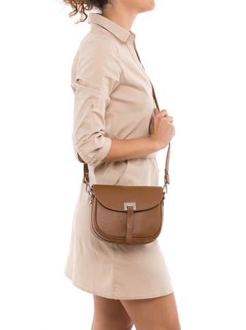 Lia Biassoni Leren schoudertas "Neva" cognackleurig - (B)20 x (H)16 x (D)6 cm