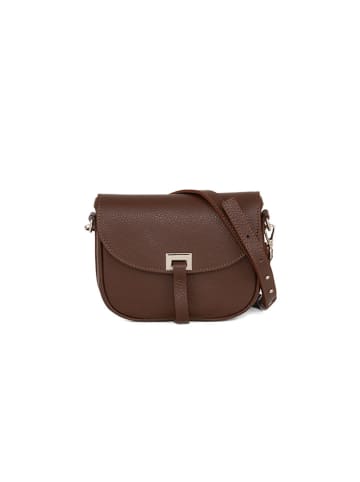 Lia Biassoni Skórzana torebka "Neva" w kolorze brązowym - 20 x 16 x 6 cm