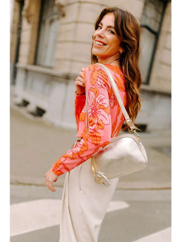 Lia Biassoni Leren schoudertas "Flumendosa" goudkleurig - (B)23 x (H)17 x (D)7 cm