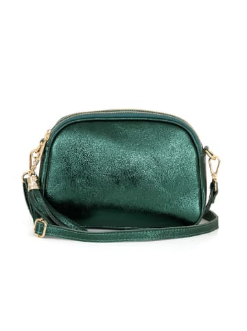 Lia Biassoni Leder-Umhängetasche "Flumendosa" in Grün - (B)23 x (H)17 x (T)7 cm