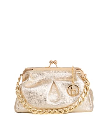 Lia Biassoni Leder-Clutch "Ciane" in Gold - (B)24 x (H)16 x (T)8 cm