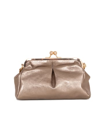 Lia Biassoni Leder-Clutch "Ciane" in Gold - (B)24 x (H)16 x (T)8 cm