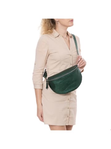 Lia Biassoni Skórzana saszetka "Scaffaiolo" w kolorze zielonym - 31 x 20 x 1 cm