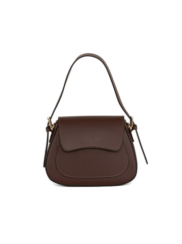 Lia Biassoni Skórzana torebka "Tafone" w kolorze brązowym - 24 x 19 x 9 cm