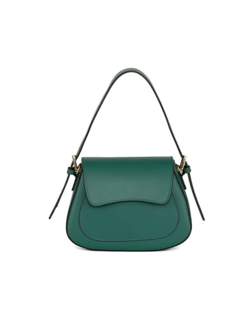 Lia Biassoni Skórzana torebka "Tafone" w kolorze zielonym - 24 x 19 x 9 cm