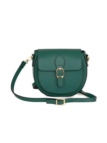 Lia Biassoni Skórzana torebka "Accesa" w kolorze zielonym - 24 x 18 x 12 cm