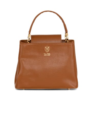 Lia Biassoni Skórzana torebka "Giacopiane" w kolorze karmelowym - 19 x 18 x 9,5 cm