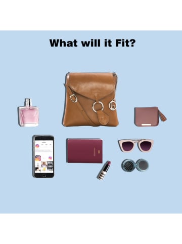 Lia Biassoni Skórzana torebka "Brenta" w kolorze jasnobrązowym - 21 x 22 x 4 cm