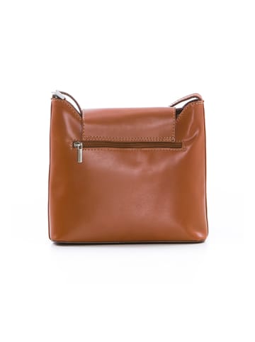 Lia Biassoni Skórzana torebka "Potenza" w kolorze jasnobrązowym - 24 x 20 x 6,5 cm