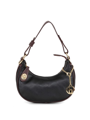 Lia Biassoni Skórzana torebka "Acquato" w kolorze czarnym - 26 x 17 x 7 cm