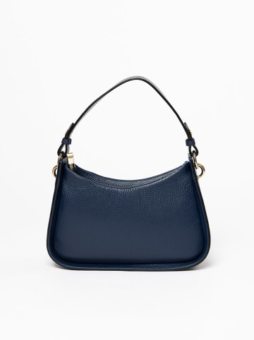 Lia Biassoni Skórzana torebka "Barbellino" w kolorze granatowym - 27,5 x 14 x 8 cm