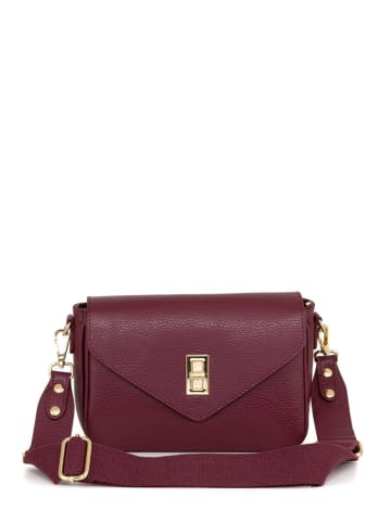 Lia Biassoni Skórzana torebka "Bordaglia" w kolorze bordowym - 22 x 16 x 7 cm