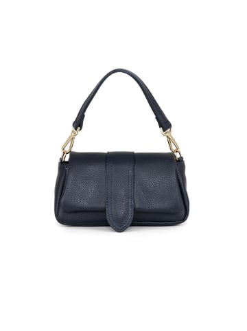 Lia Biassoni Leder-Henkeltasche "Forgialle" in Dunkelblau - (B)20 x (H)11 x (T)6 cm