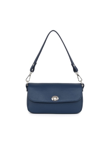 Lia Biassoni Leder-Schultertasche "Danerba" in Dunekblau - (B)21 x (H)12 x (T)6 cm