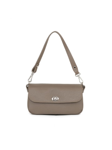 Lia Biassoni Leder-Schultertasche "Danerba" in Beige - (B)21 x (H)12 x (T)6 cm
