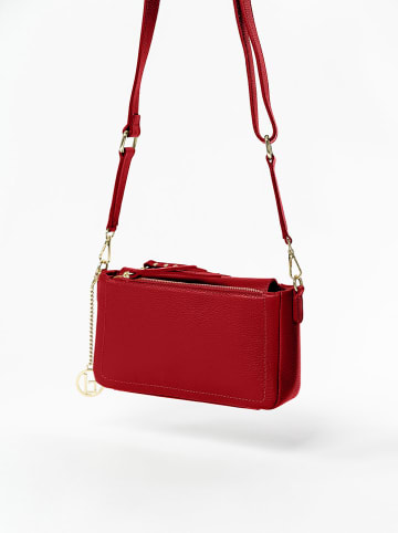 Lia Biassoni Leder-Umhängetasche "Dardagna" in Rot - (B)26 x (H)14 x (T)6 cm