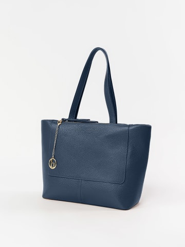 Lia Biassoni Skórzana torebka "Picchions" w kolorze granatowym - 32 x 28 x 12 cm